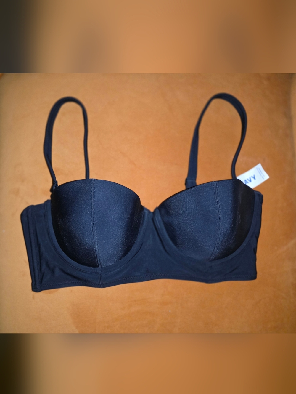 Old Navy Black Balconette Underwire Bikini Bra Convertable Detachable Straps